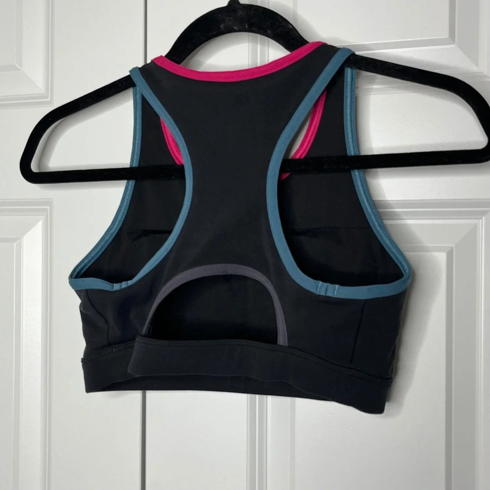 Peloton‎ Padded Sports Bra Black Pink Blue Racerback Size Small